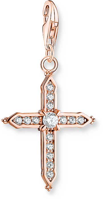 Thomas Sabo Charm Club Sterling Silver Cross Pave Necklace  KE2043-051-14-L45v | W Hamond Fine Jewellery