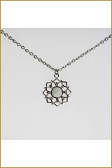 Holzkern Jewelry-Composition Halskette (Weißes Perlmutt/Silber)