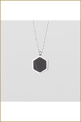 Holzkern Jewelry-Facade Halskette (Marmor/Silber)