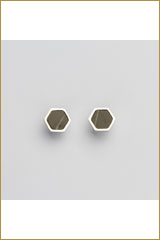 Holzkern Jewelry-Facade Ohrringe (Marmor/Silber)