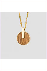 Holzkern Jewelry-Opacity Halskette (Marmorholz/Gold)