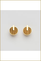 Holzkern Jewelry-Opacity Ohrringe (Marmorholz/Gold)